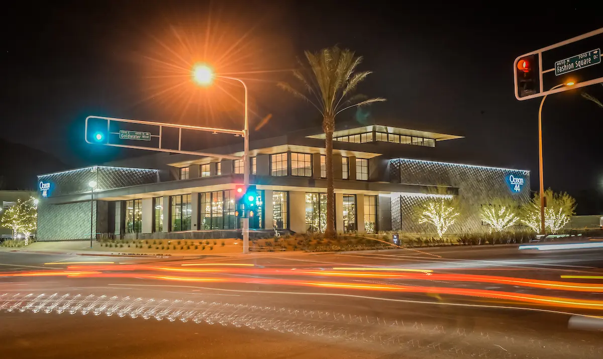 Ocean 44 Exterior Ocean 44 Building Exterior on the corner of Goldwater Boulevard and Fashion Square Drive